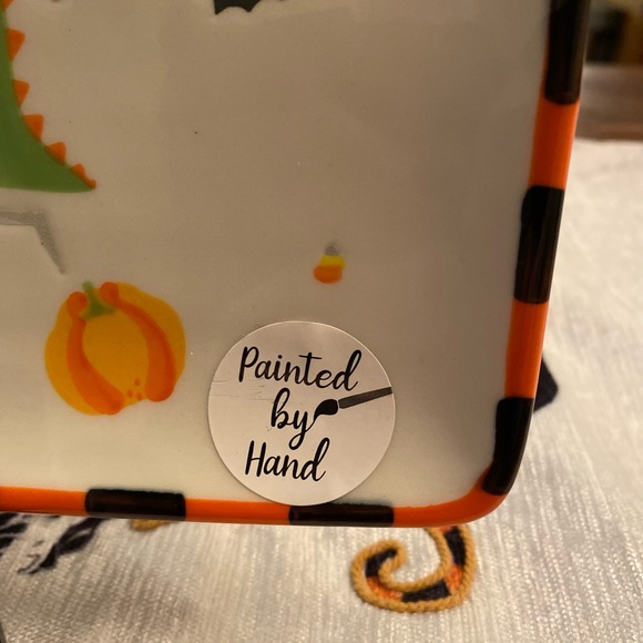 Dancing Skeletons In Halloween Costumes Rectangular Ceramic Platter - Picture 10 of 16